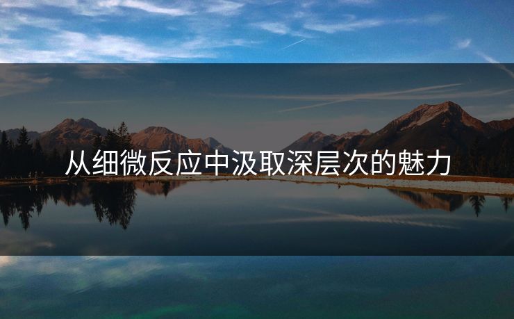 从细微反应中汲取深层次的魅力